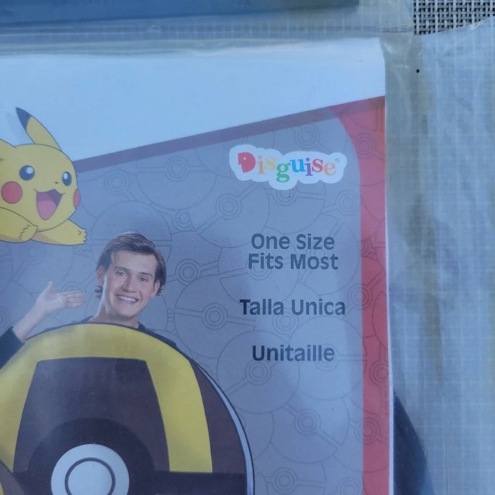 NEW Kids Pokémon Ultra Ball Pop Up Costume (One Size) Black Yellow White
